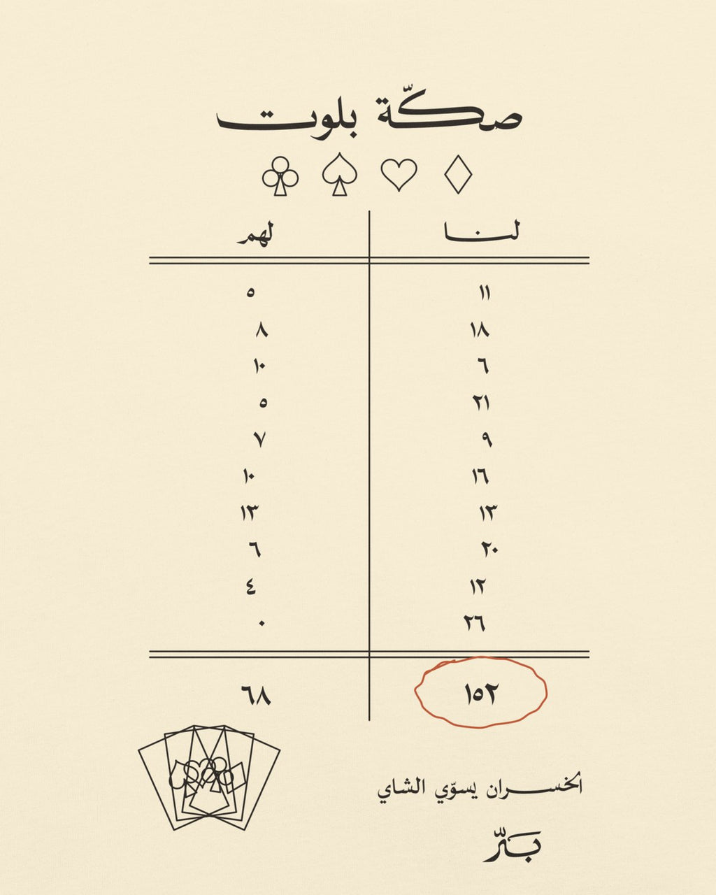 صكّة بلوت — تيشيرت بلون قمرا: تفاصيل الطباعة على الظهر عن قرب