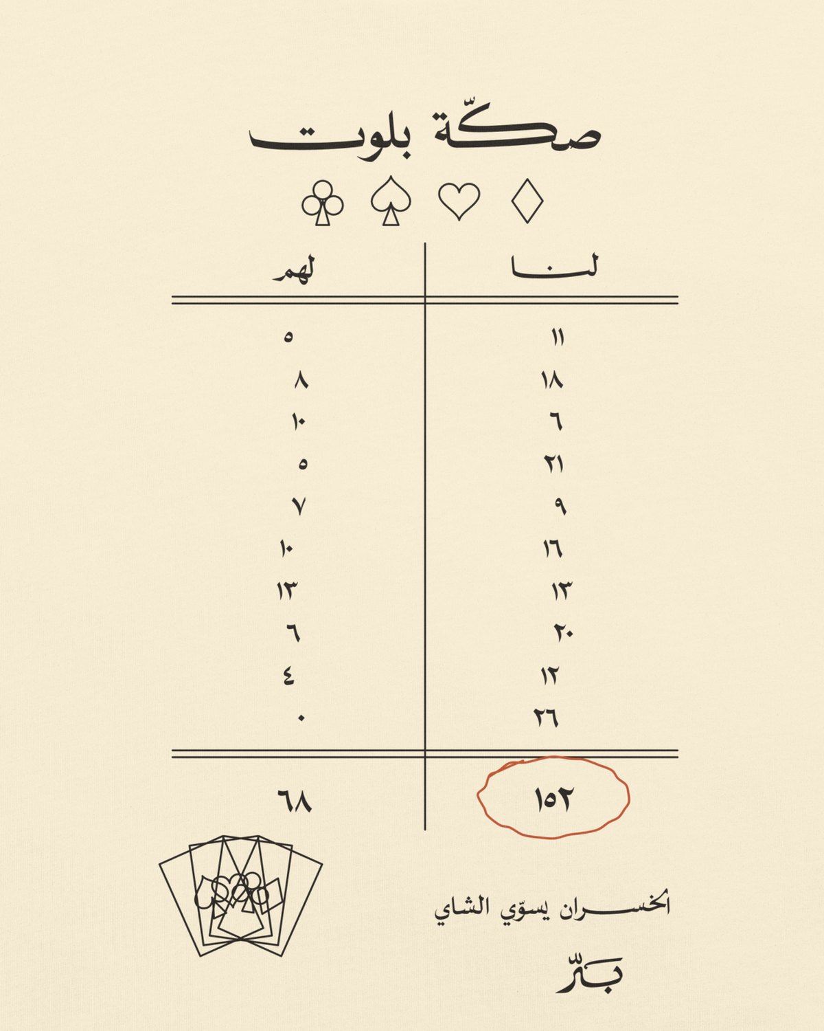 صكّة بلوت — تيشيرت بلون قمرا: تفاصيل الطباعة على الظهر عن قرب